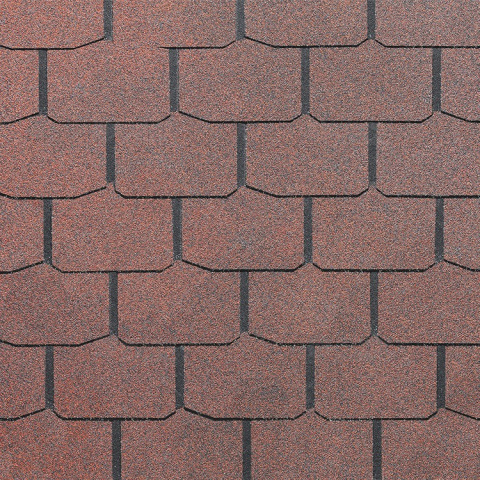 Гибкая черепица Docke Крона PIE STANDARD красная 3,1м2, 22шт/уп.