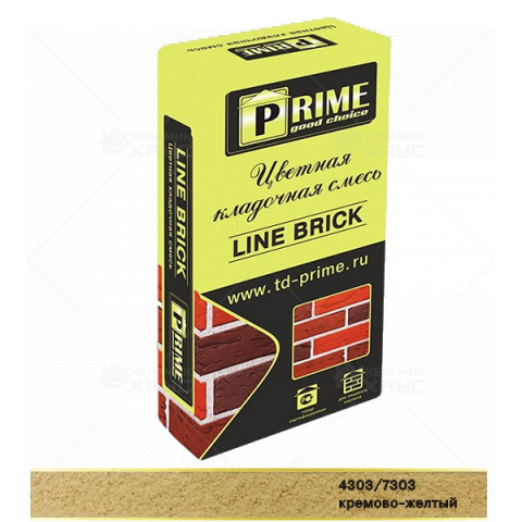 Цветной раствор для кладки Prime LineBrick "Wasser" 4303 кремово-желтый 25кг